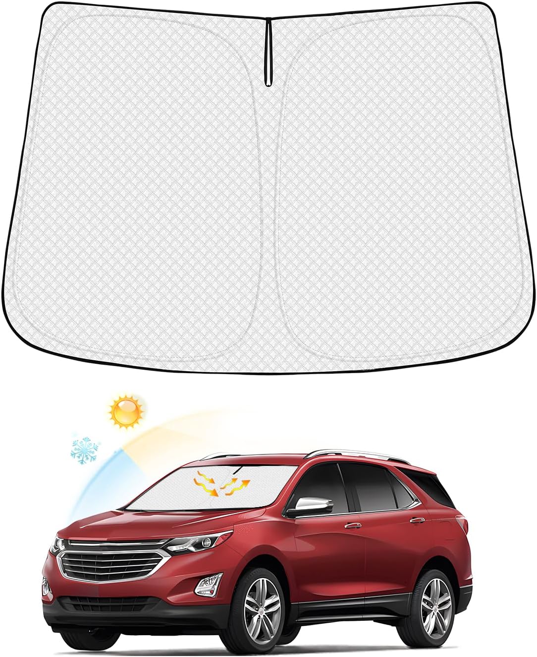 Canvcle Windshield Sun Shade for 2022-2024 2025 Kia Carnival Accessories Thicken 6-Layer Front Window Sunshade Cover Sun Visor Protector Foldable Block UV Rays Keep Vehicle Cool