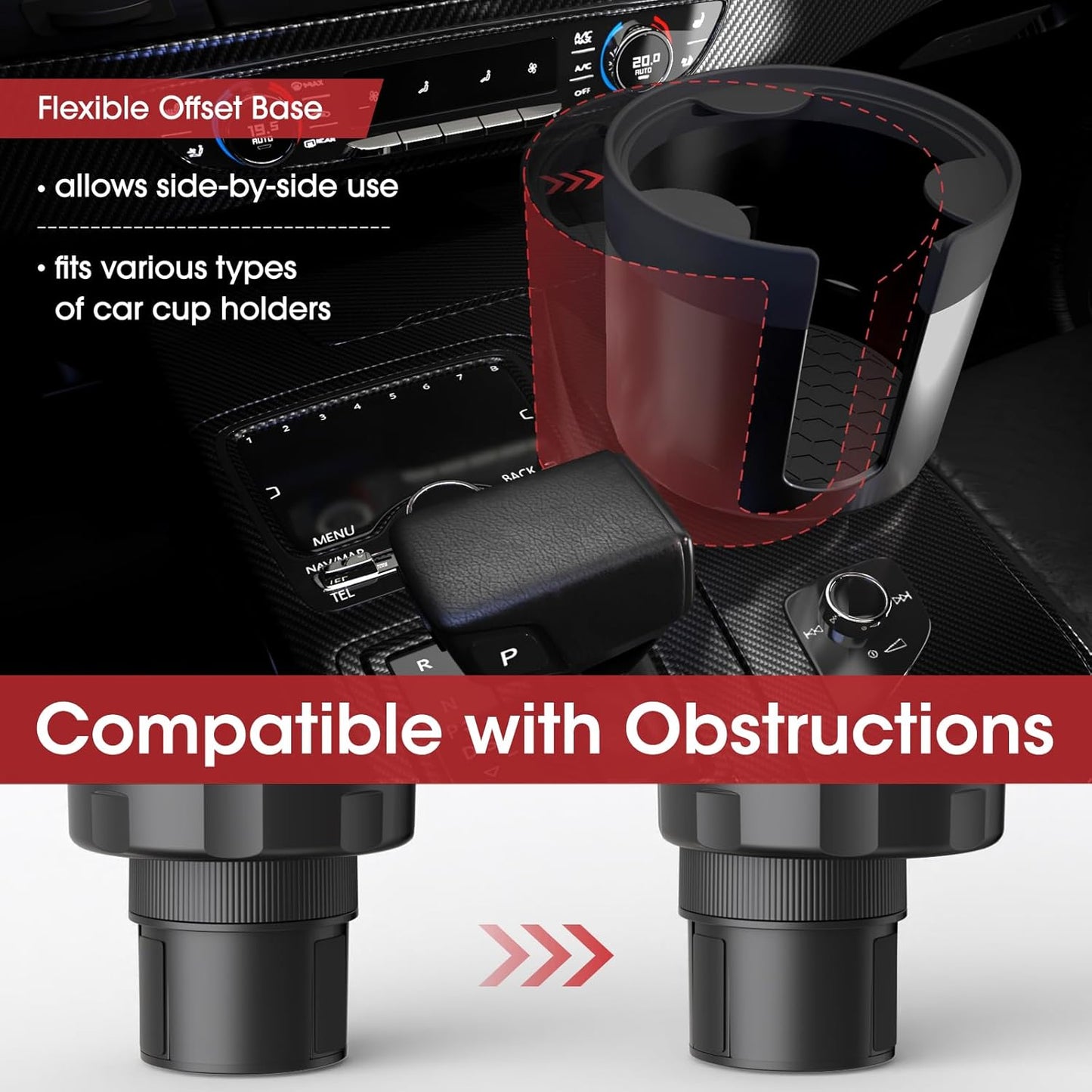 AUJEN Cup Holder Expander for Car