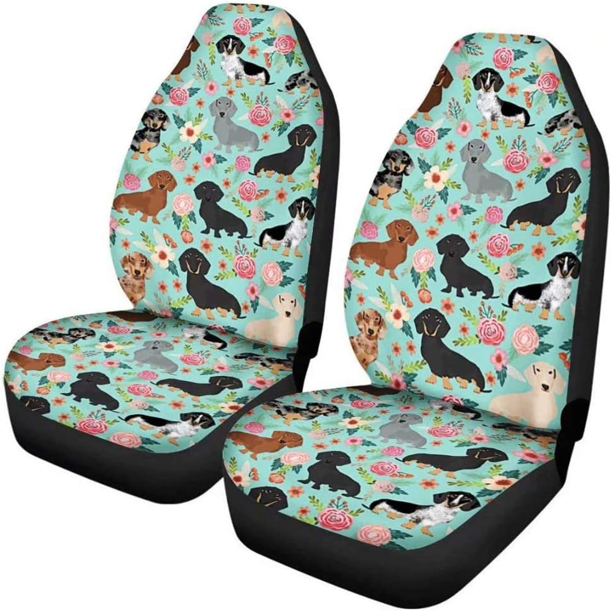 KEIAHUAN Galaxy Owl Car Seat Cover for Women Men, 2 Packs High Back Bucket Universal Fit Auto Seat Covers for Cars, Trucks, SUV, or Van