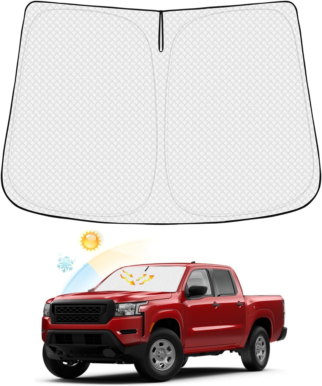 Canvcle Windshield Sun Shade for 2022-2024 2025 Kia Carnival Accessories Thicken 6-Layer Front Window Sunshade Cover Sun Visor Protector Foldable Block UV Rays Keep Vehicle Cool