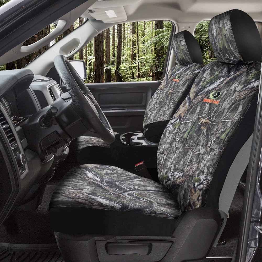 Mossy Oak Full Camo Seat Covers High Back - Made with Rip-Stop Oxford Fabric, Airbag Compatible, Universial Fit Most Bucket Seats - Official Licensed Product
