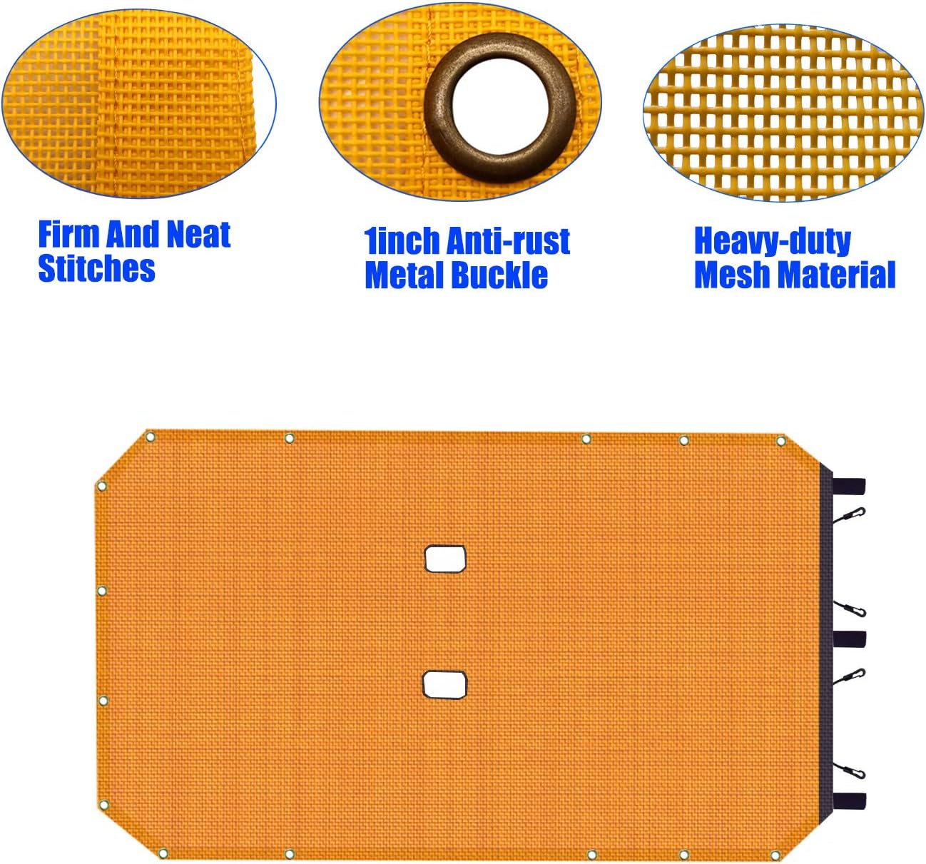 ROMASO Sunshade for Jeep, Sunshade for Jeep Wrangler JK JKU(2007-2017) Mesh Top Cover,Sunshade 4-Door, Mesh Sun Shade,Mesh Top 4 Door,Blocks UV, Wind, Noise (Yellow)