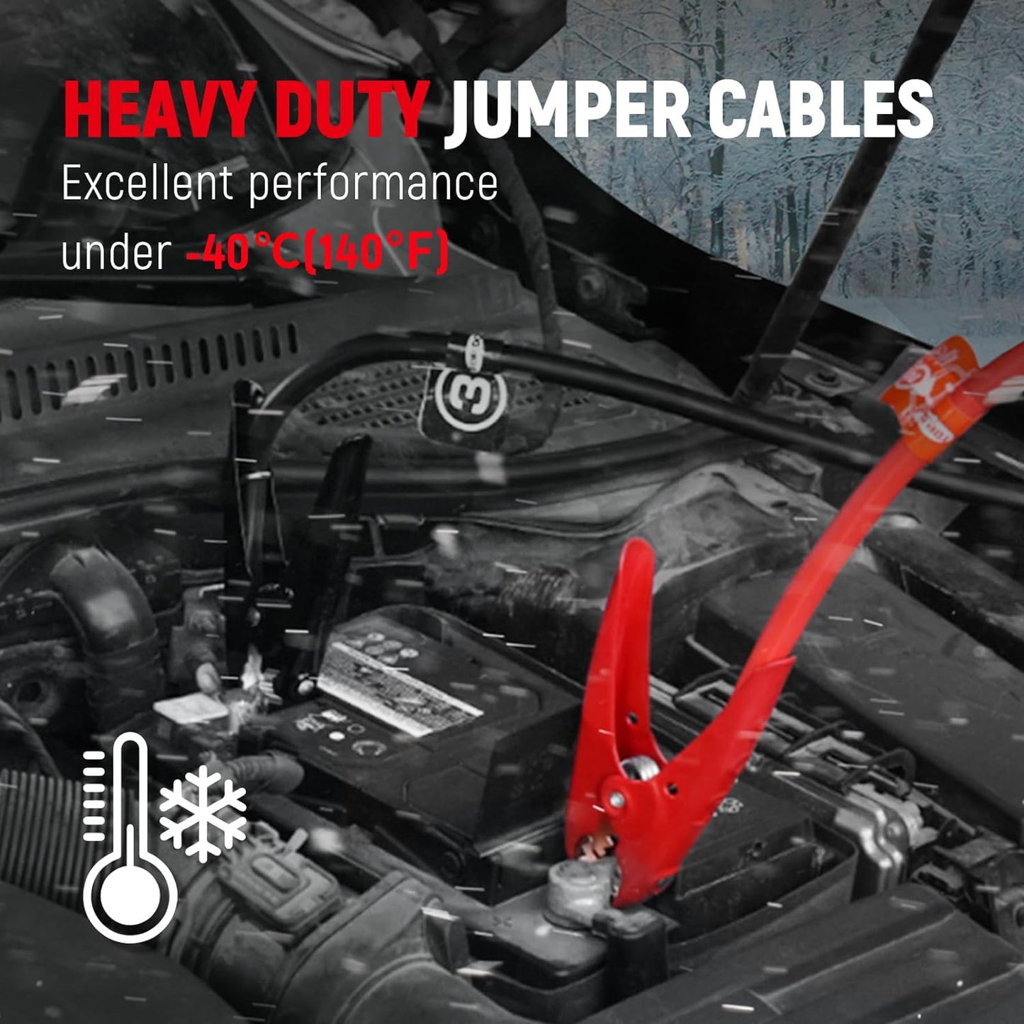TOPDC Jumper Cables 1-Gauge 25-FT 700Amp Heavy Duty Booster Cables with Carry Bag (1AWG x 25')