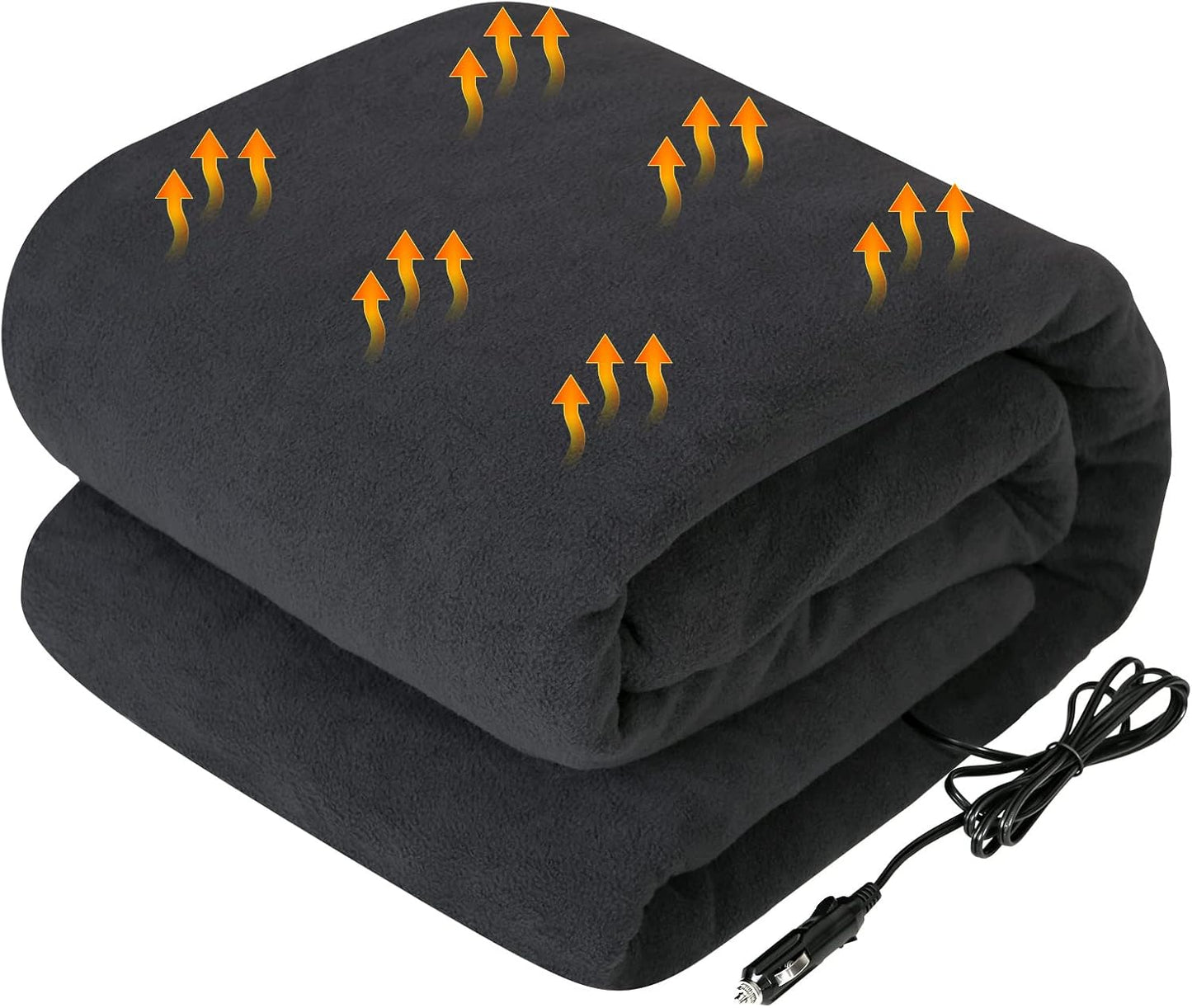 Westinghouse Heated Car Blanket with 3 Heating Levels, 4 Hours Auto Off, 12 Volt Electric Blanket for Car, Truck, SUV, RV, Portable Heated Throw for Camping, Machine Washable, 59" x 43? (Navy)