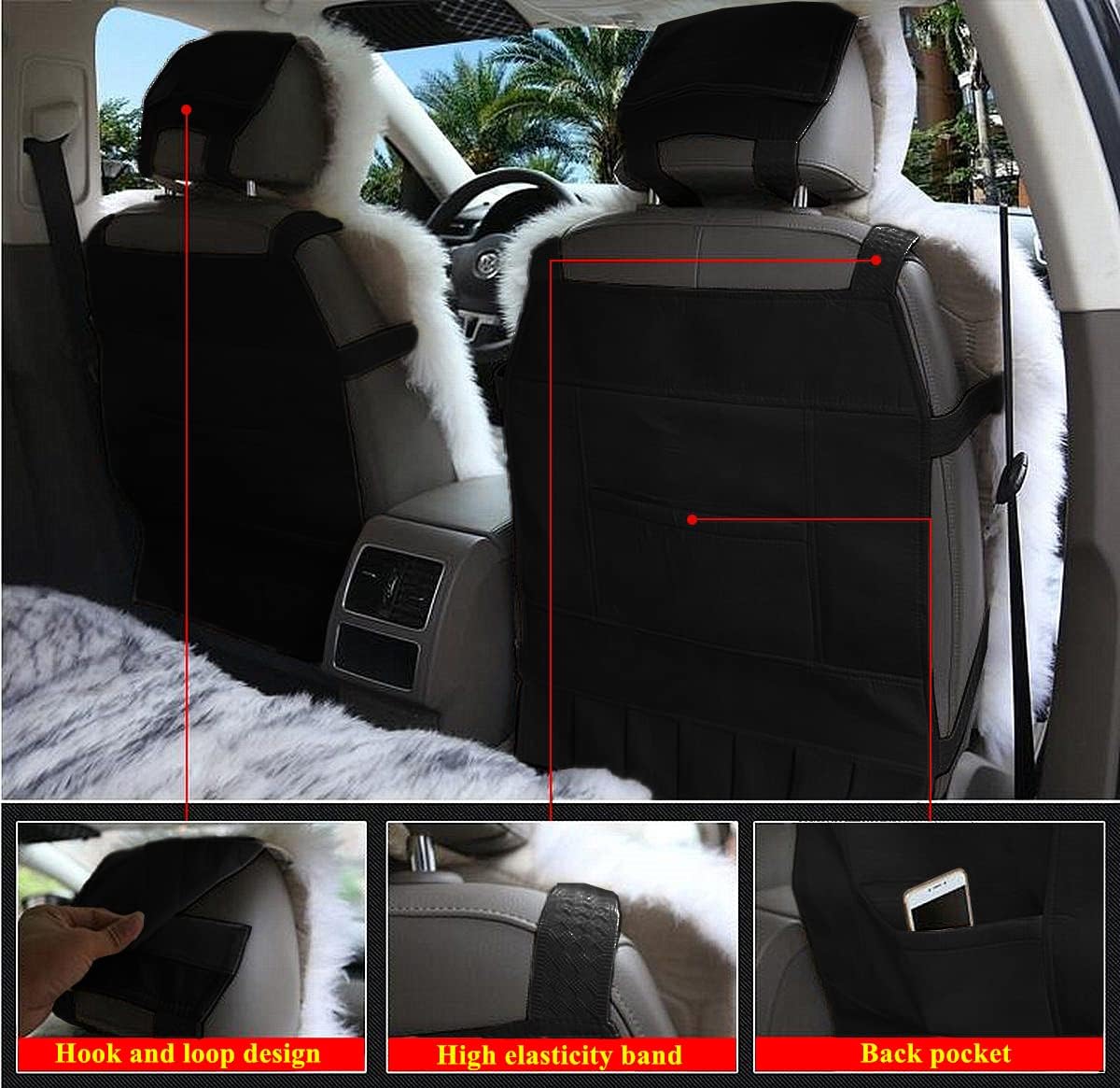 Sisha-A Winter Warm Authentic Australia Sheepskin Car Seat Cover Luxury Long Wool Front Seat Cover Fits Most Car, Truck, SUV, or Van (Purple)