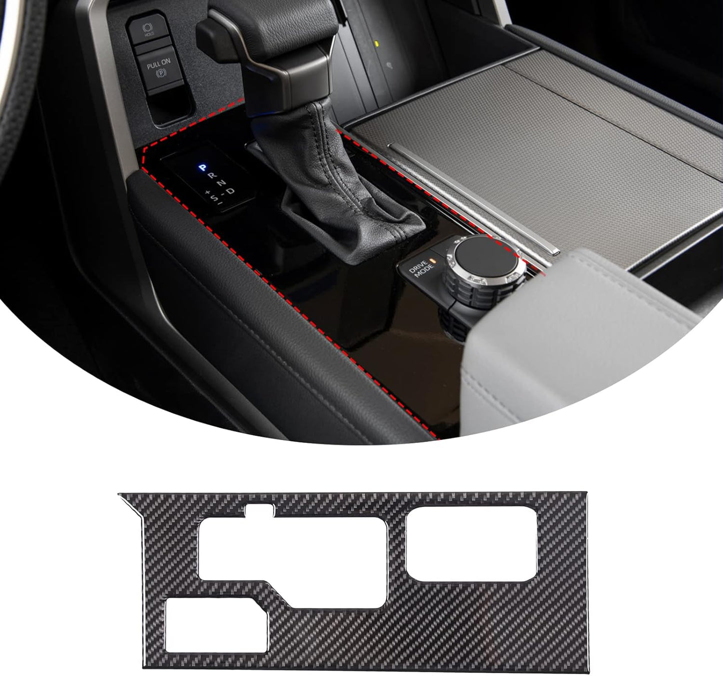 Aunginsy Central Control Gear Shift Panel Trim Cover Compatible with Toyota Tundra/Sequoia 2022-2024 Car Gear Shifter Console Anti-Scratch Panel Frame Protect Sticker with 4WD Accessories(Mech Style)