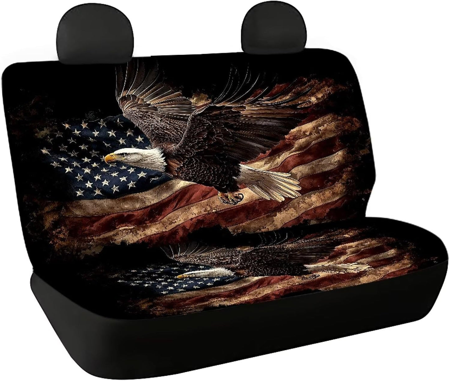 AFPANQZ Cowhide Milk Cow Print Car Rear Bench Protective Seat Cover - Brown, Polyester Fabric, Universal Fit, Full Wrap, Dust-Proof - For Trucks, Vans, SUVs
