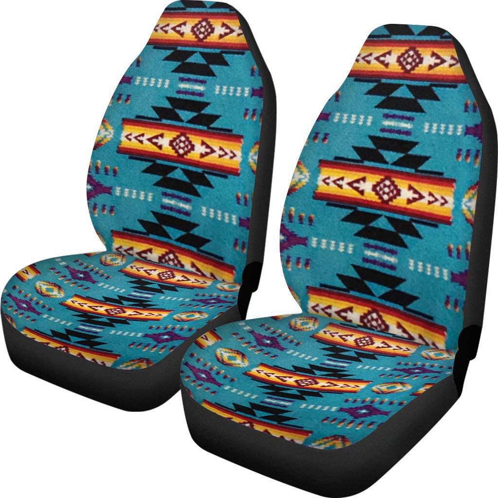 TOADDMOS Bohemian Colorful Mandala Patchwork Car Seat Covers Bucket Front Seats Protector,Universal Fit Cars,Sedan,SUV