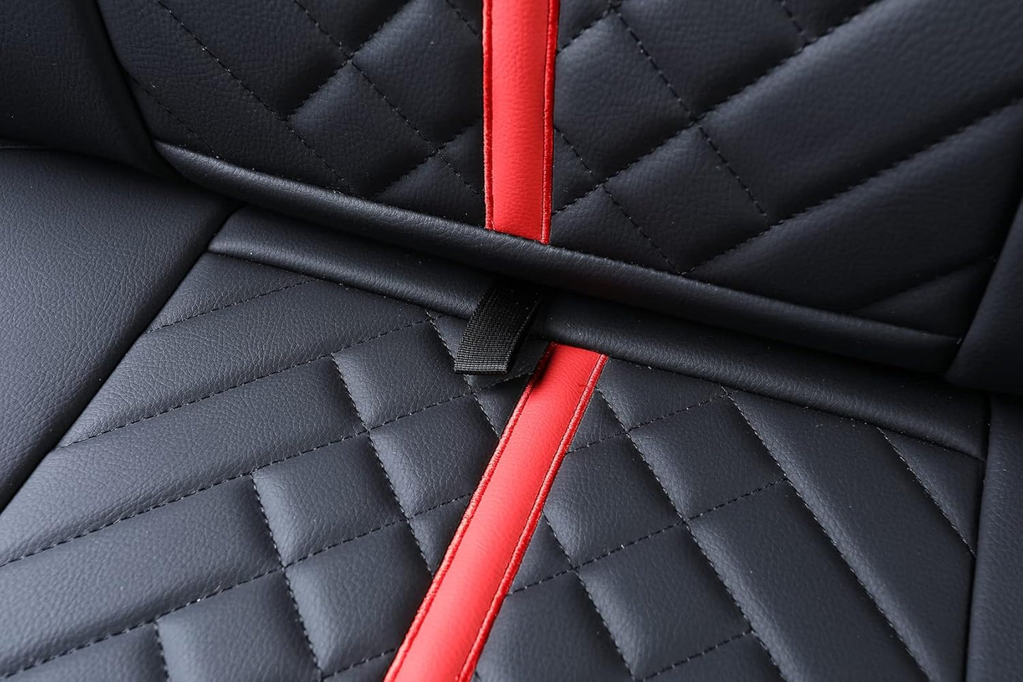 Tomatoman Toyota Tacoma Rear Seat Covers 2005-2024 2025 TRD Sport Off Road Limited SR5 V6 Crew Double Extended Cab Truck Airbag Compatible Back Car Cushions with Faux Leather(Rear Seat/Black-Red)