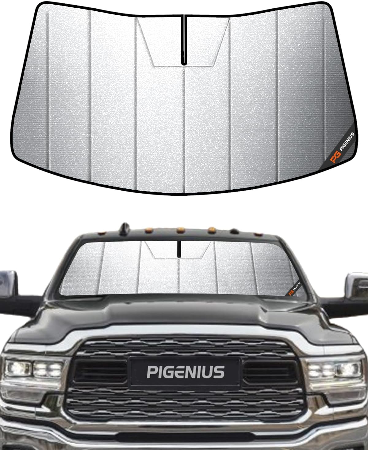 Pigenius Windshield Sunshade for Ram 2500/3500/4500/5500 2019-2025 with 5 inch Wide Sensor - HyperShield