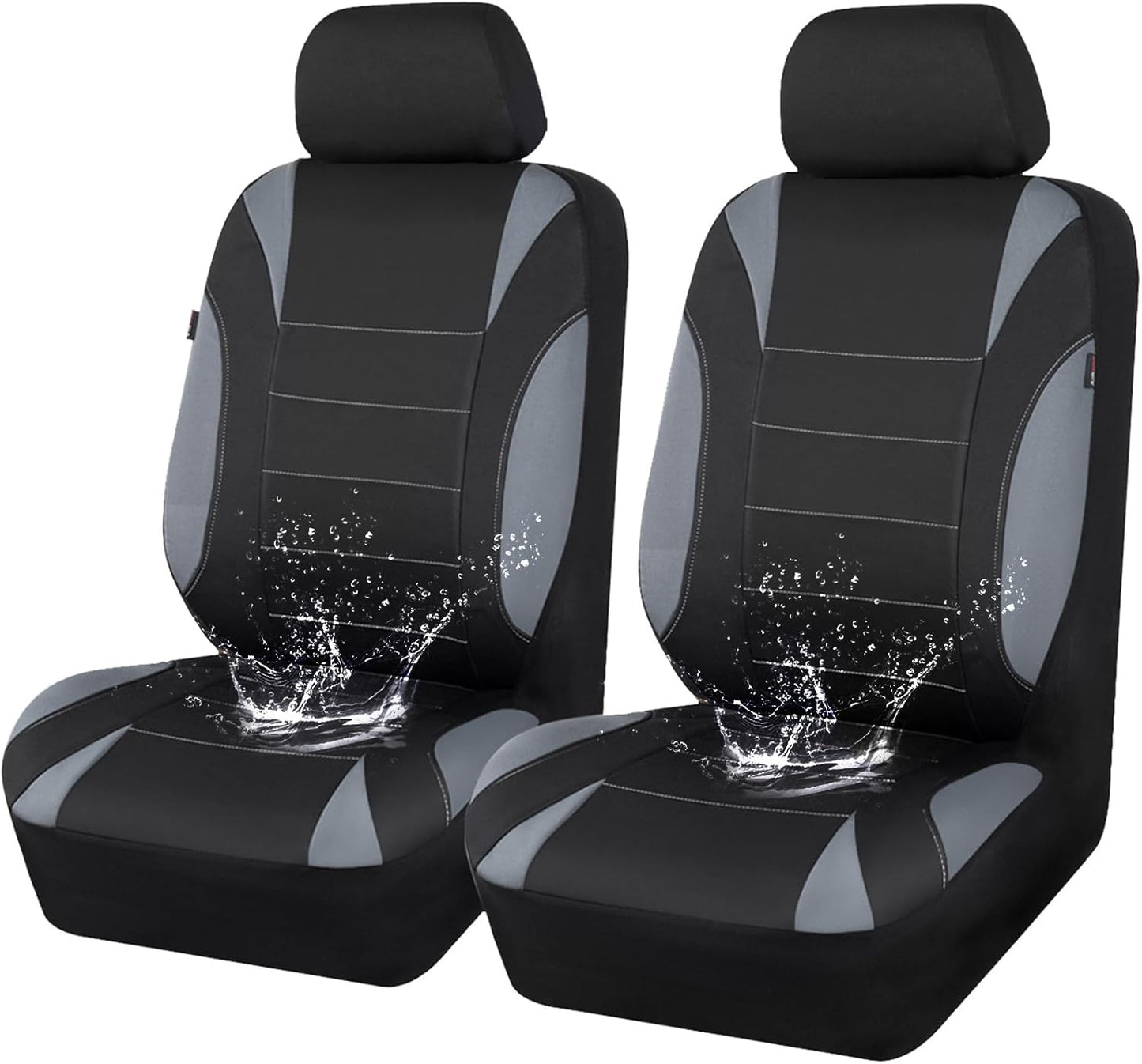 CAR PASS Neoprene Waterproof Seat Covers, Universal Fit Black Full Sets, Protective Interior Covers for Auto SUV, Vans, Sedans, Trucks