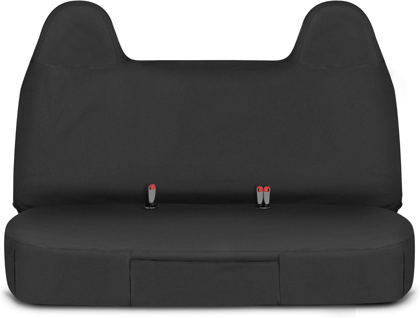 Caterpillar Custom Fit Front Bench Seat Cover for Ford F250 / F350 / F450 / F550 (1999-2007) - Durable Black Oxford Truck Seat Cover with Utility Pockets, Super Duty Interior Cover