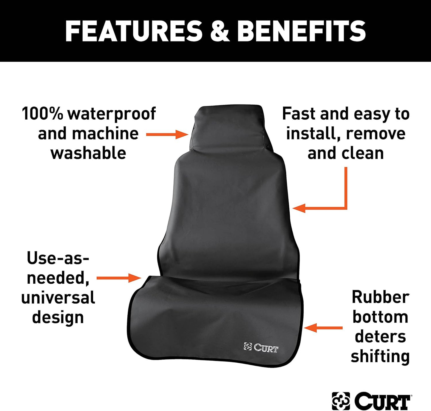 Aries Automotive 18501: Seat Defender, Front, Univ, Blk