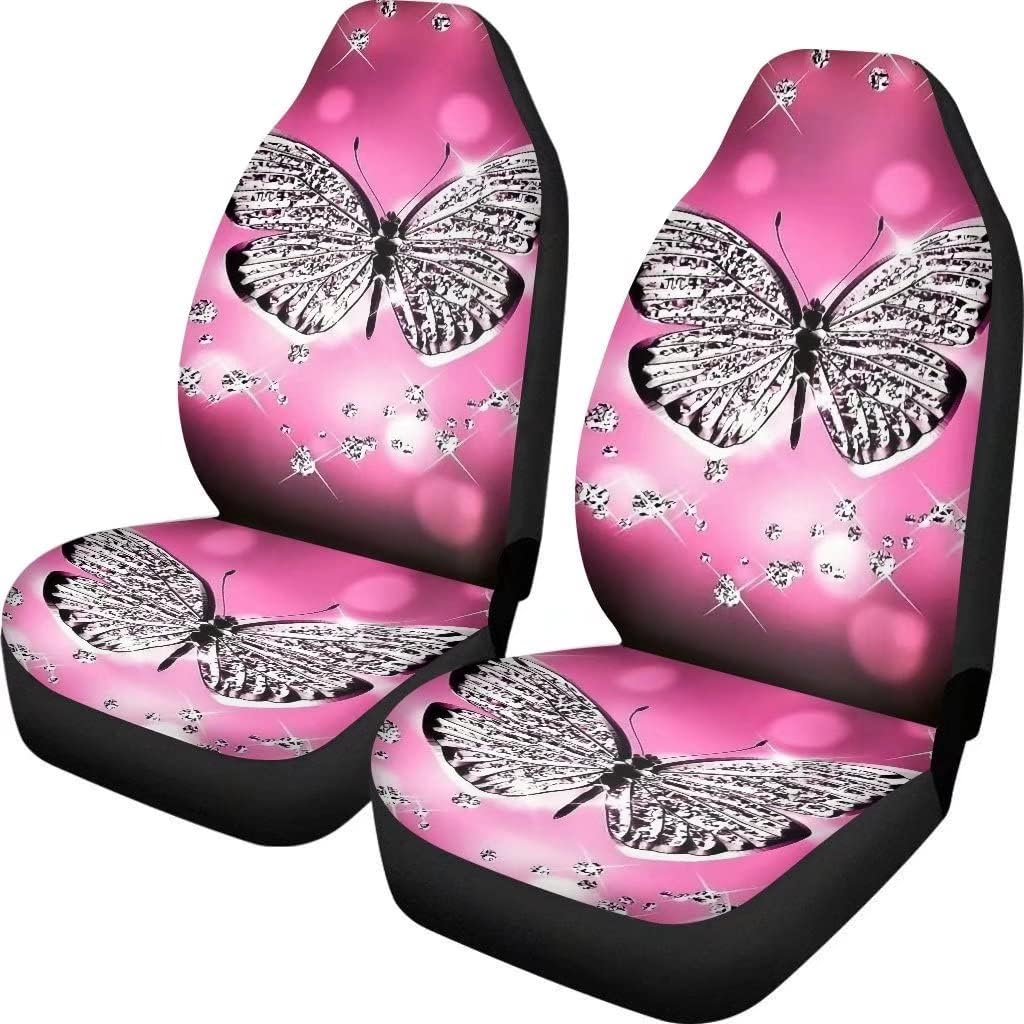 KEIAHUAN Galaxy Owl Car Seat Cover for Women Men, 2 Packs High Back Bucket Universal Fit Auto Seat Covers for Cars, Trucks, SUV, or Van