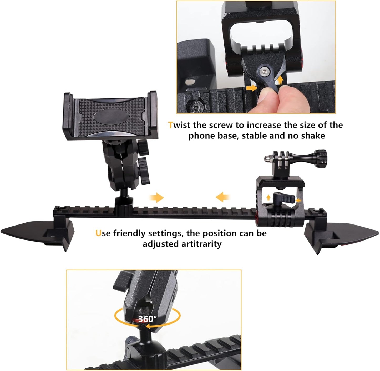 BESTAOO JL Dash Multi-Mount Phone Holder, for 2018-2023 Jeep Wrangler JL JLU & Gladiator JT, Multifunction, Action Camera Holder and Platform Phone Stand