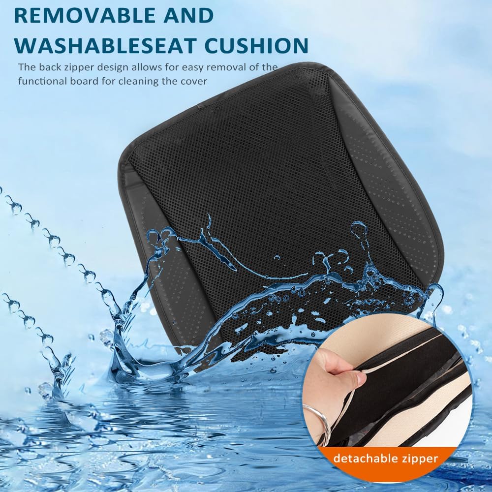 Shkalacar USB Cooling Seat Cushion, Breathable and Ventilated Car Seat Cushion, Car Seat Cooling Pad Summer Ventilated Seat Cushion Breathable Cooling Pad for All Car Seats, Home and Office Chairs