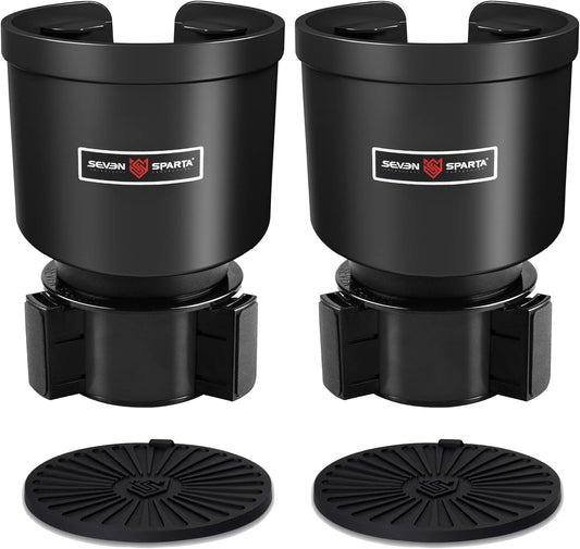 Upgraded Car Cup Holder Expander Adapter with Offset Adjustable Base, Compatible with Yeti 14/24/36/46oz Ramblers, Hydro Flasks 32/40oz, Other Large Bottles Mugs in 3.4"-4.0", 2 Pack