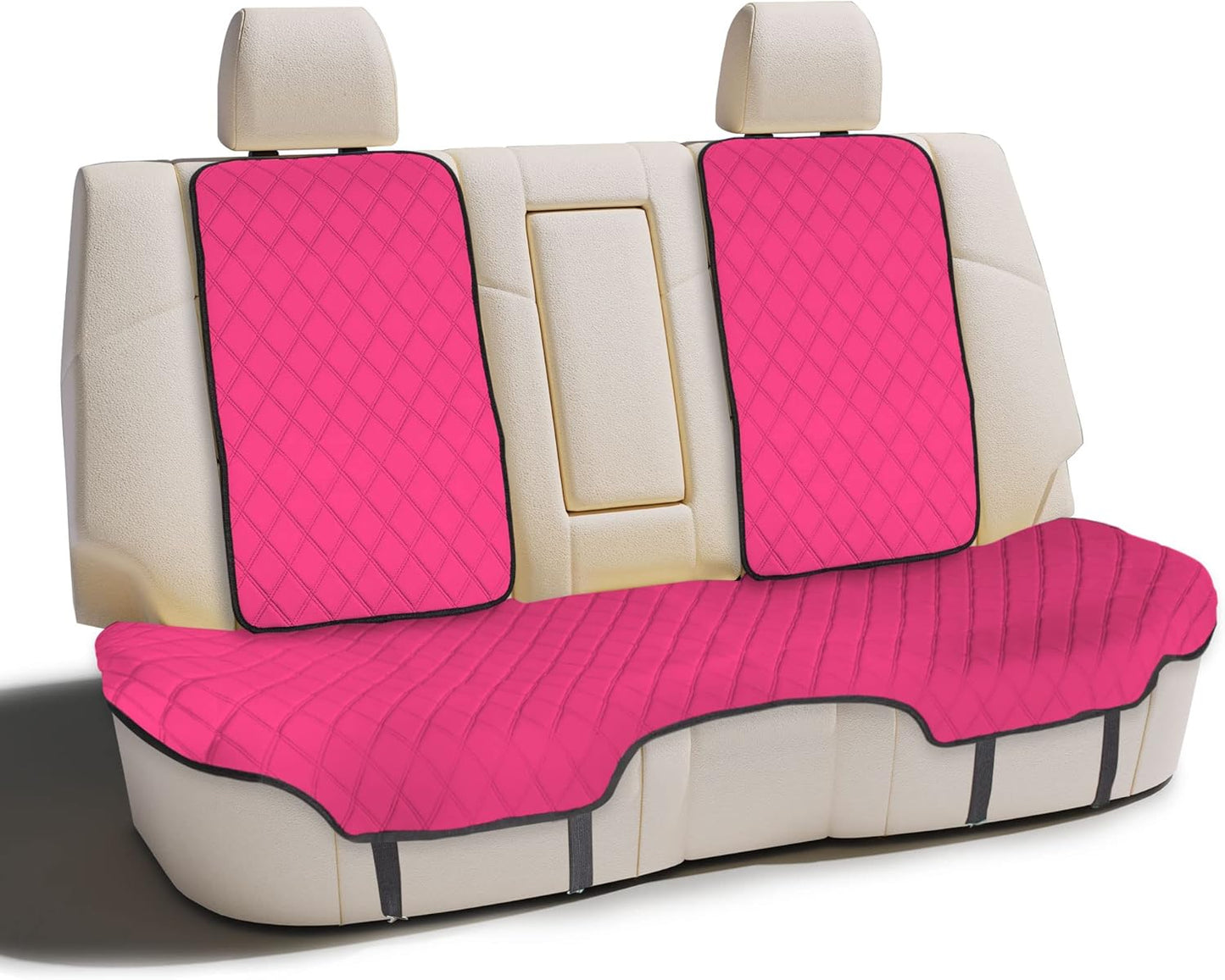FH Group Car Seat Cushion Neosupreme Automotive Seat Cushions - Universal Fit, Rear Car Seat Cushion, Car Seat Cushions with Non-Slip Silicone Backing for SUV, Sedan, Van Rear Set White