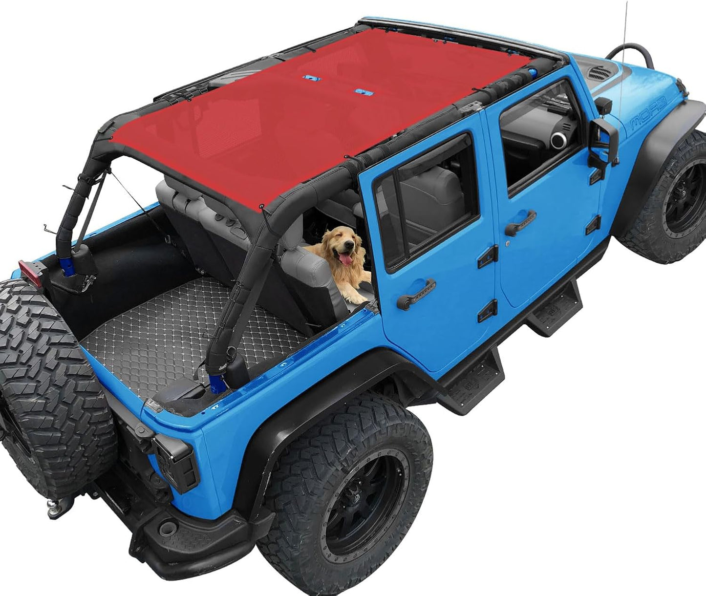 Coverspec JT Top Sun Shade Roof Compatible with Jeep Gladiator JT (2018-2023) 4 Door Jeep Sunshade Top Sunroof Bikini Cover- Blocks UV, Wind, Noise - Black Mesh for Full Length