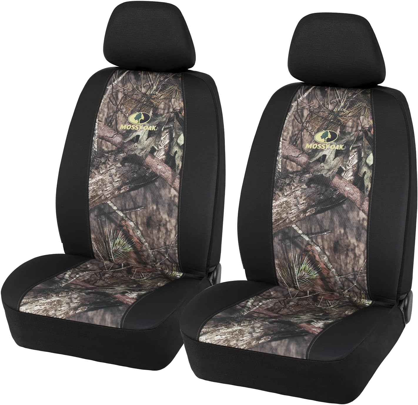 Mossy Oak Full Camo Seat Covers High Back - Made with Rip-Stop Oxford Fabric, Airbag Compatible, Universial Fit Most Bucket Seats - Official Licensed Product