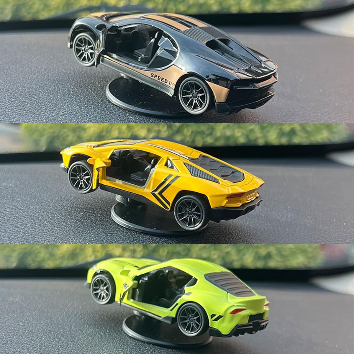 Dashboard Drifters Collection, Alloy Car Model Drifting Spin Ornament for Car–Stylish Vehicle Interior, Car Dashboard Decorations,Drifting Car Dash Ornament, Vehicle Turn and Follow Drift (SET(6PCS))