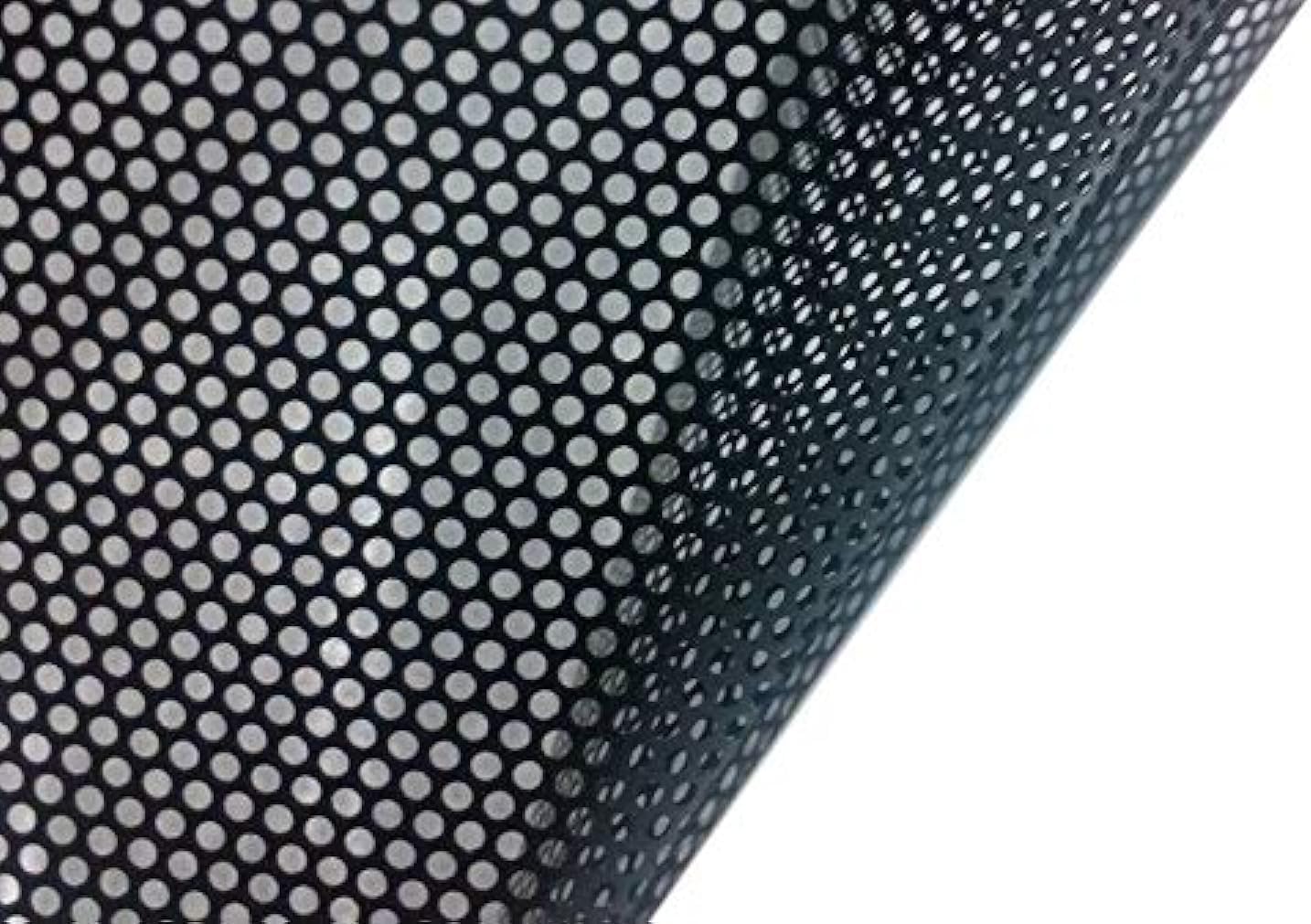 VViViD One-Way Perforated Black Vinyl Privacy Window Film Adhesive Glass Wrap Roll (25ft x 48 inches)