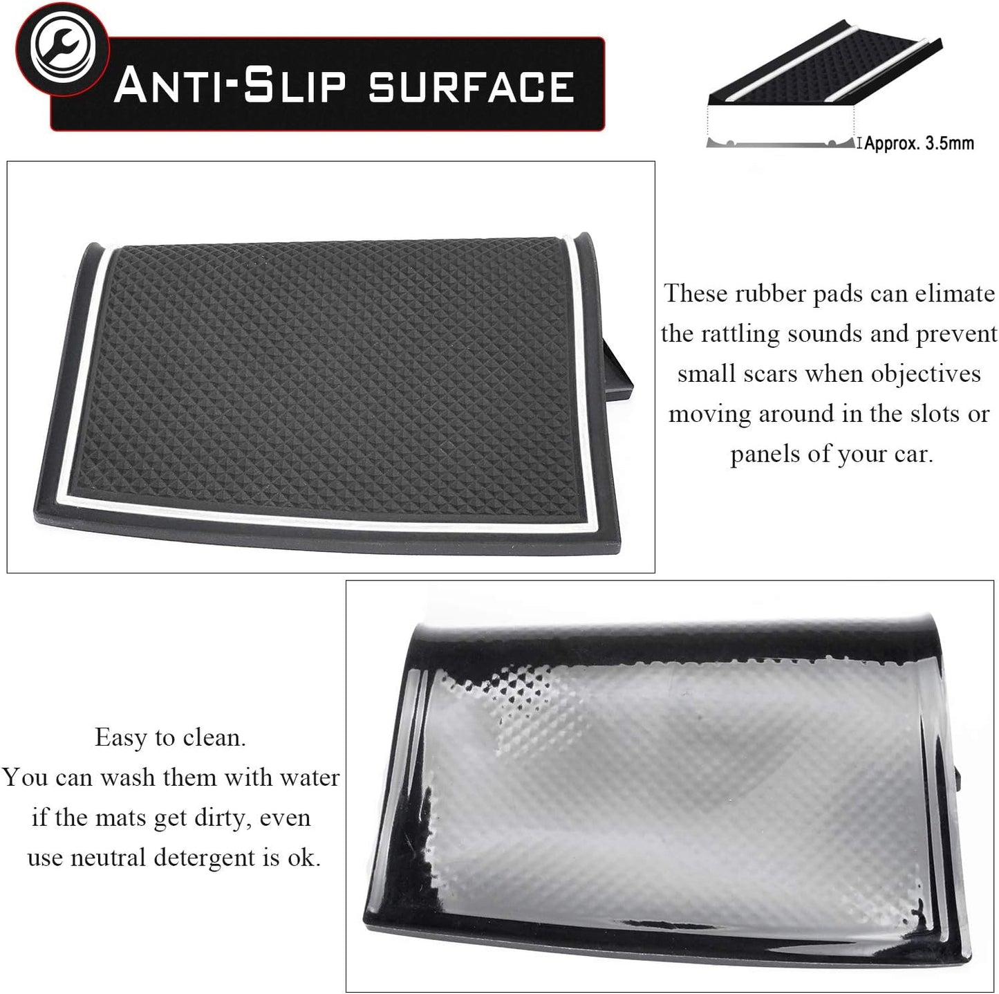 Auovo Anti Dust Door Mats for Honda Accord 2019 2018 2020 Interior Accessories Custom Fit Door Compartment Cup Center Console Liners(17pcs/Set) (White)