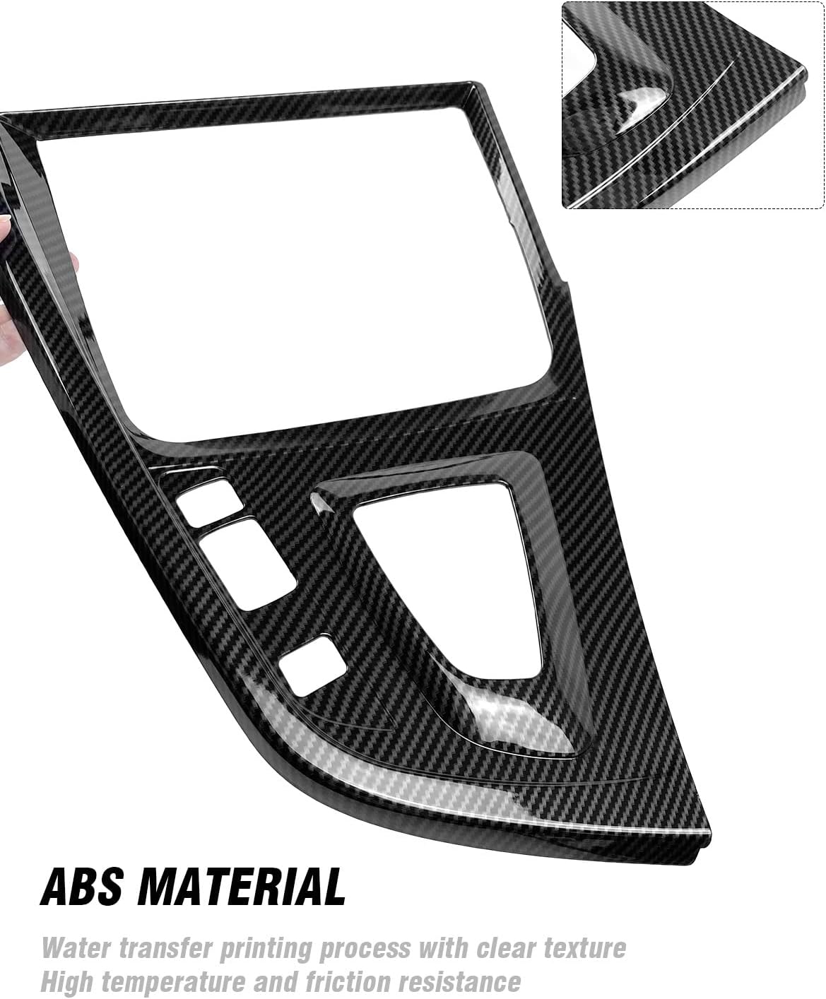 ABS Carbon Fiber Look Gear Shift Panel Cover for BMW 3 Series F30 F31 F34 & 4 Series F32 F33 F36 (2013–2015) – Interior Trim for 320i 328i 335i 428i 435i