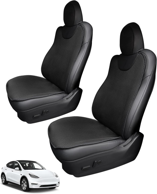 Shademax Car Seat Cover for Tesla Model 3 2017-2024/ Model Y 2020-2025 Accessories Front Car Seat Protector Breathable Comfortable Tesla Seat Cover Protector Black 2PCS
