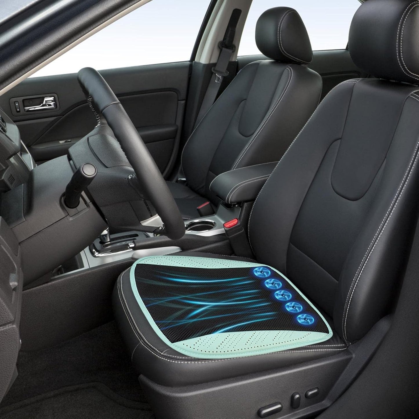 Cooling Car Cushions - Car Cooling Seat Cover,Car Cooling Seat Cover with 5 Fans Adjustable 3 Cooling Levels Seat Cooling Pad for Cars Universal Dous