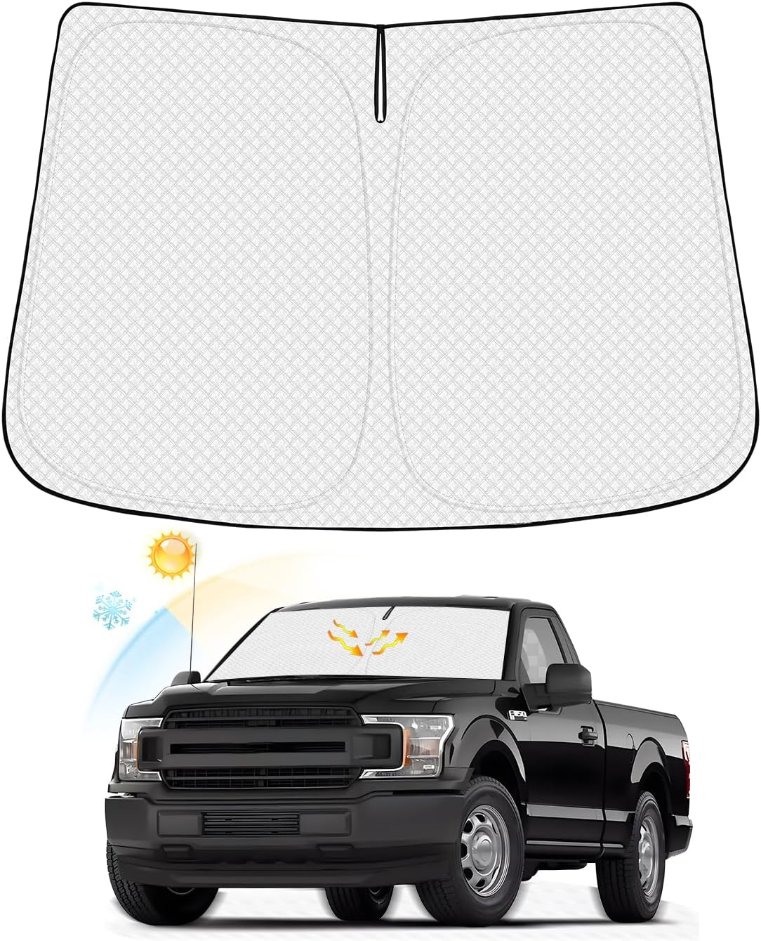 Canvcle Windshield Sun Shade for 2022-2024 2025 Kia Carnival Accessories Thicken 6-Layer Front Window Sunshade Cover Sun Visor Protector Foldable Block UV Rays Keep Vehicle Cool
