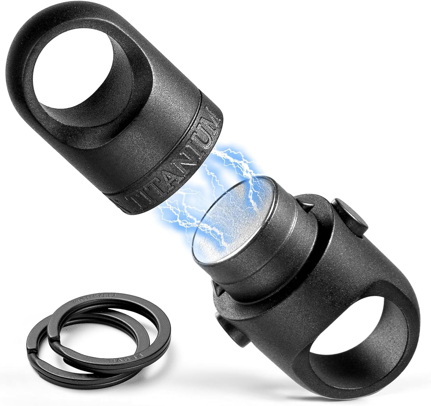 FEGVE Titanium Magnetic Key Holder, Quick Release Keychain, Detachable Magnetic Keychain, Safely Lock System-360 ° Rotatable