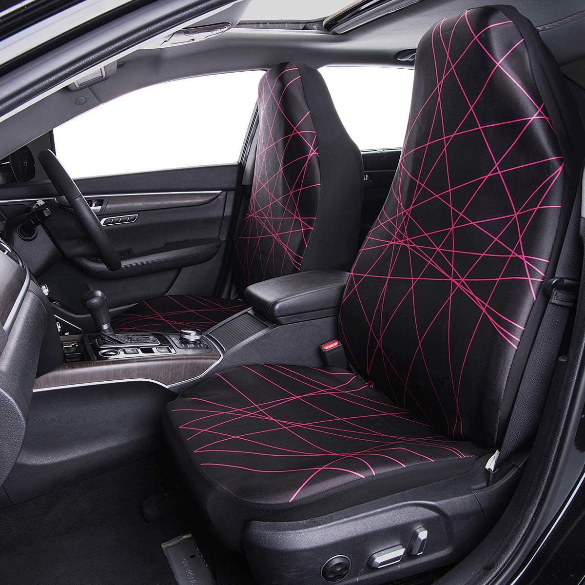 CAR PASS-Universal Wetsuit Waterproof Neoprene Front Car Seat Covers, Airbag Compatible,Fit for Car,Truck,SUV,sedans,Sporty Design (Two Seats)