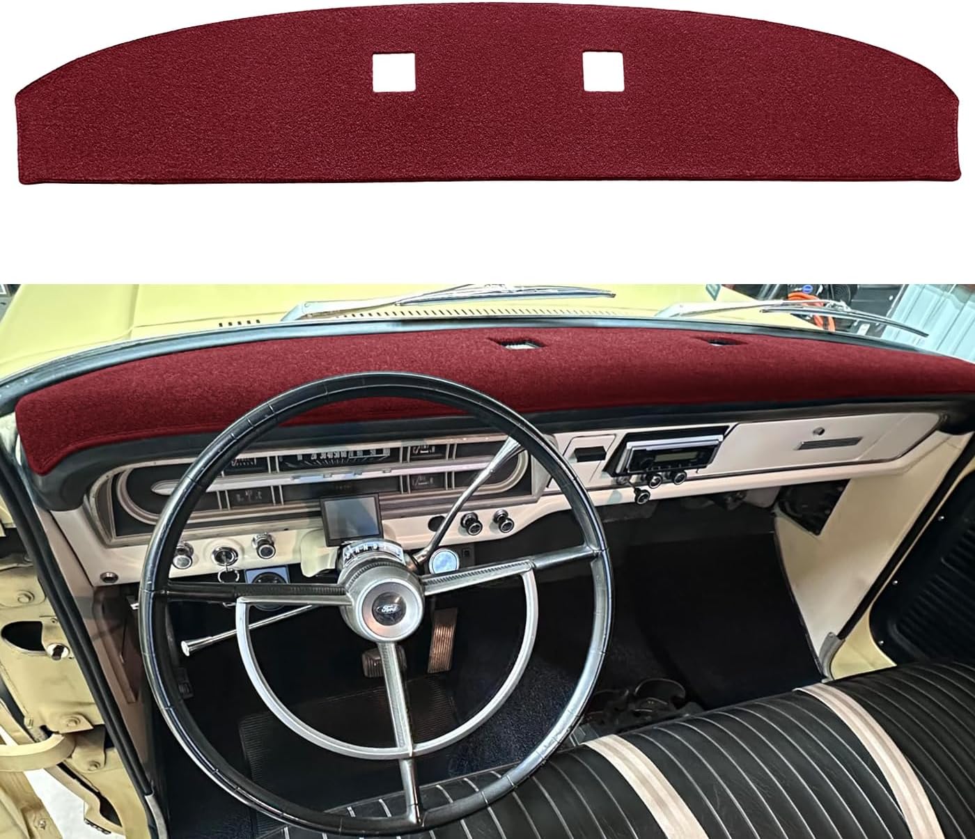 Fcovergurus Dash Cover Mat Custom Fit for Ford 1973-1979 F100 F150 F250 F350 Bronco Pickup Truck, Dashboard Cover Pad Carpet Protector (Black) F129