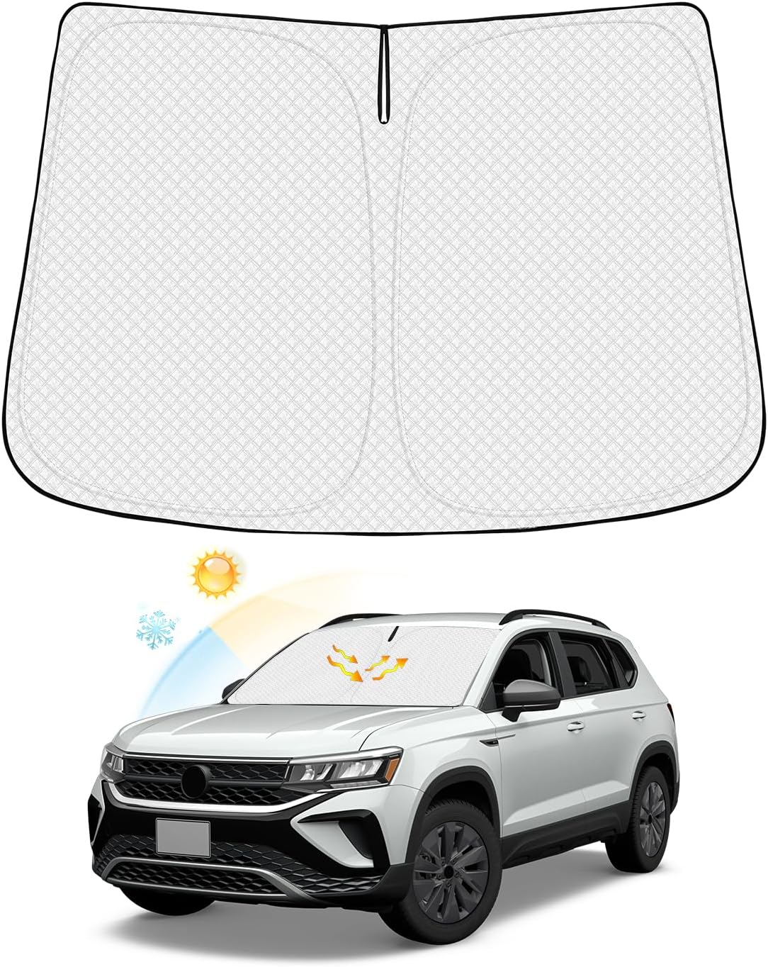 Canvcle Windshield Sun Shade for Toyota Prius 2023-2024 2025 Accessories Thicken 6-Layer Front Window Sunshade Cover Sun Visor Protector Foldable Block UV Rays Keep Vehicle Cool