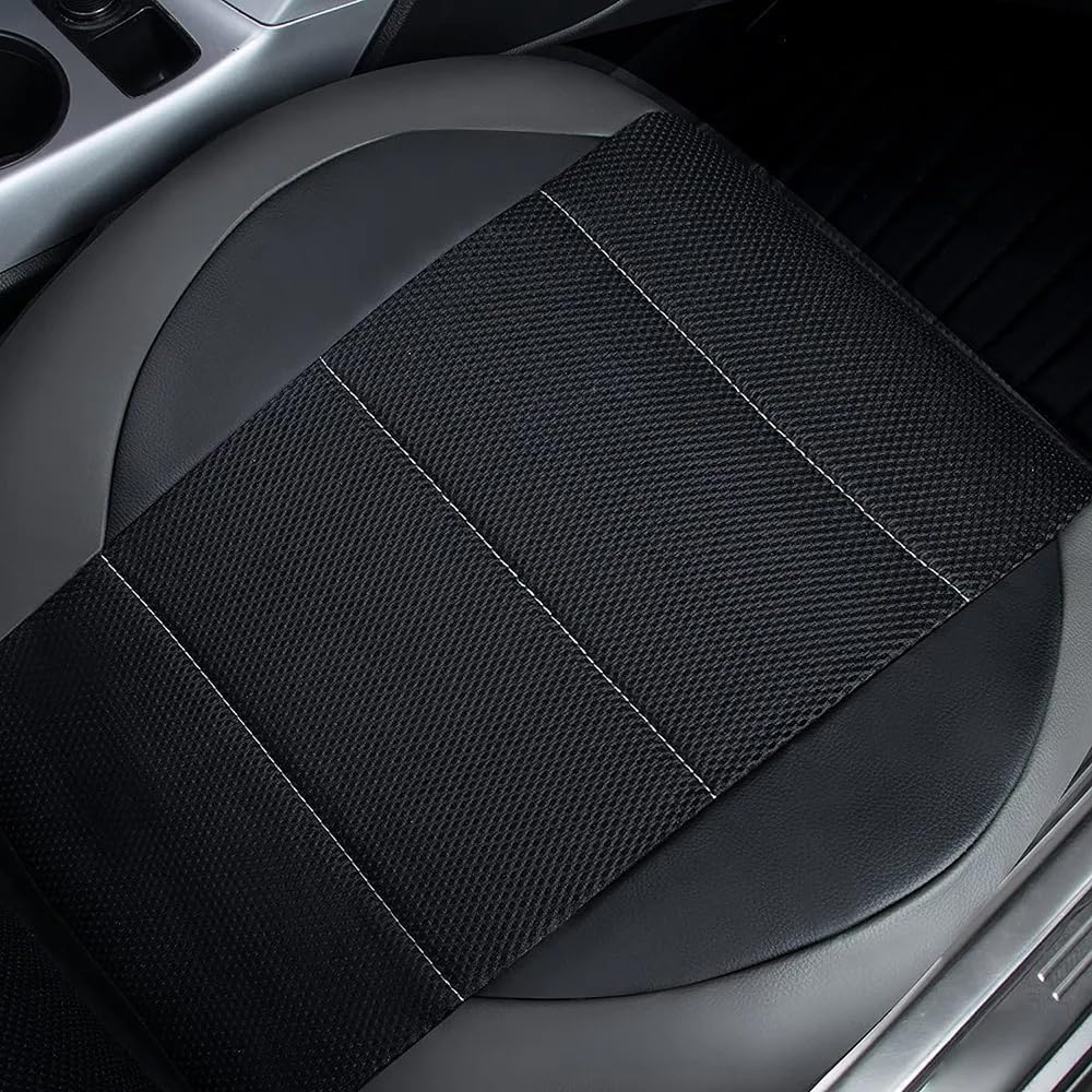 for Ford Maverick 2022 2023 2024 2025 Car Cover Seats Full Set, 9pcs Set Leather Car Seat Cushion Protectors, Airbag Compatible, 5 Seats,B/BlackGrey