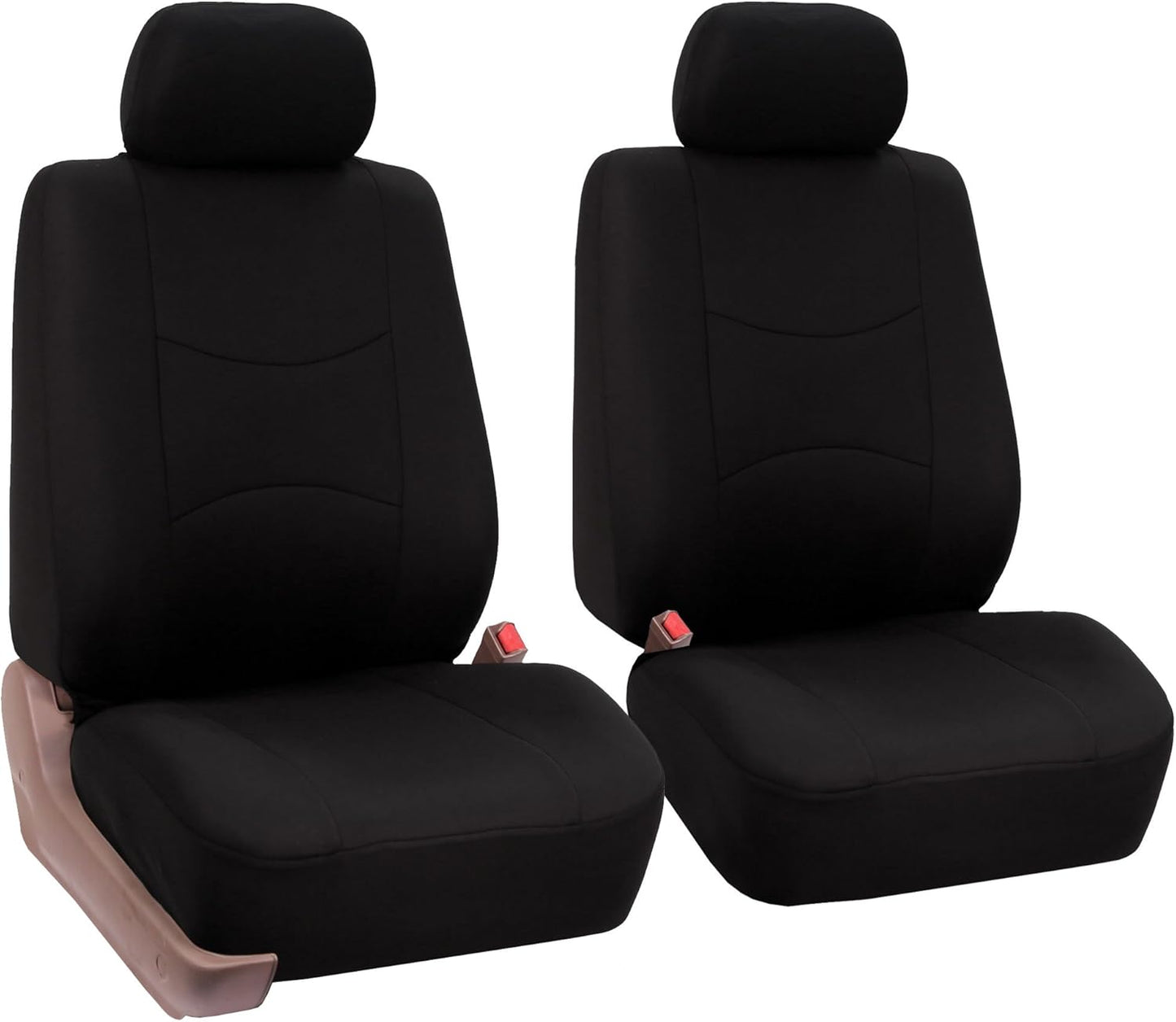 FH Group Car Seat Covers Front Set Cloth -Seat Covers for Low Back Seats with Removable Headrest,Universal Fit,Automotive Seat Cover,Airbag Compatible Car Seat Cover for SUV,Sedan,Van Burgundy