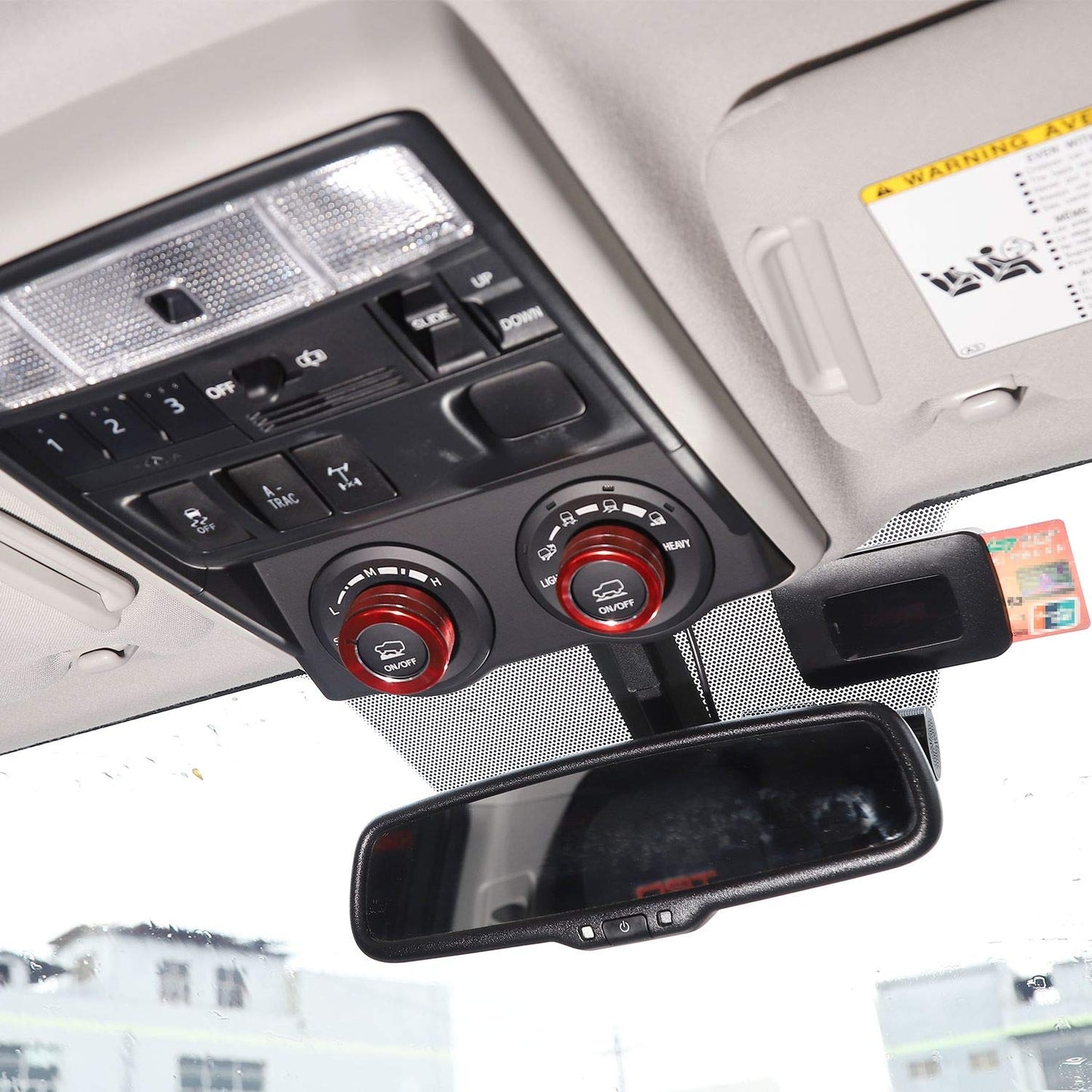 JeCar Multi-Terrain Selector Knob Button Cover Trim for 2010-2020 Toyota 4Runner TRD Pro, for TRD Off-Road (Red)