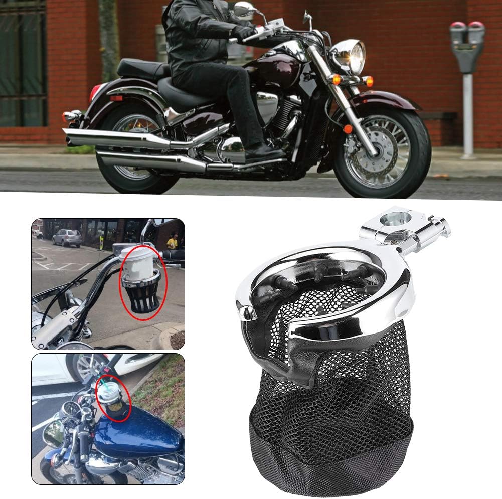 Akozon Motorcycle Cup Holder Brake Grill Drinks Basket for GoldWing GL1500 for Boulevard (1 Inch Silver)