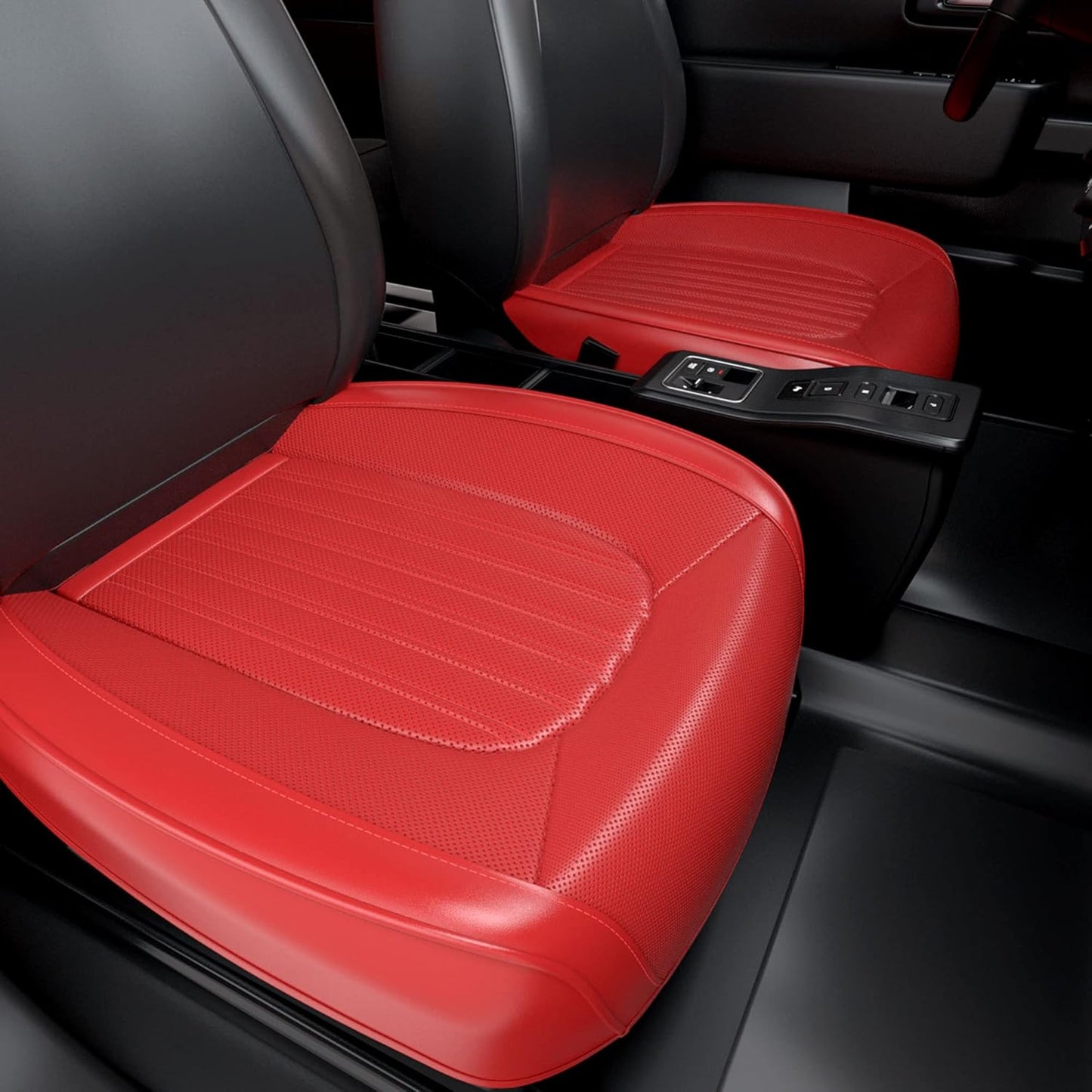 FEELON 2 Pieces ZC Car Seat Covers Front Bottom Seat Cushion Covers, Waterproof Nappa Leather, Anti-Slip and Wrap Around The Bottom, Universal Auto Interior Fit for Sedans SUV Pick-up Truck, Grey