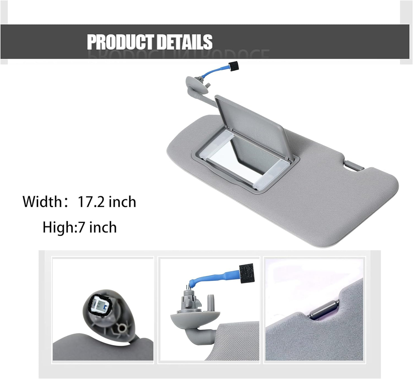 FITIPICI Driver Left Side Sun Visor Compatible with Honda CR-V 2017 2018 2019 2020 2021 2022 Sunshade Replace 83280TLAA12ZB (Gray, Driver Side)