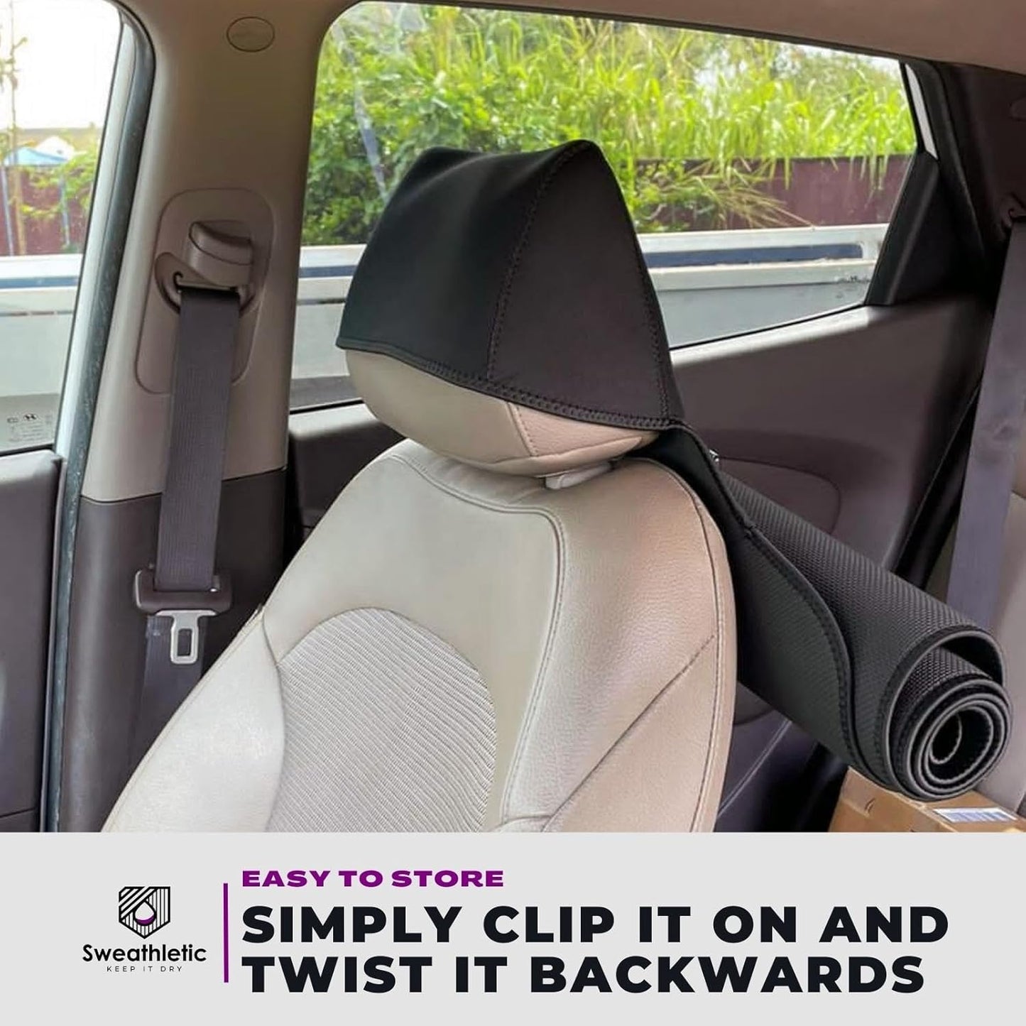 Universal Fit Waterproof and Stain Resistant Car Seat Cover - Neoprene Non-Slip & Odor-Proof Seat Protector, Trucks, SUVs - Luxury Bucket Seat Covers for Post-Workout, Sports, Beach, Running, Yoga