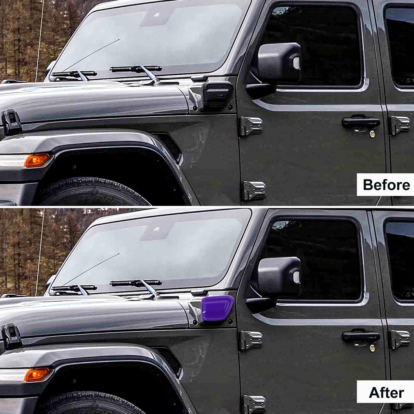 CheroCar for Jeep 4xe Electric Charging Ports Trim Cover Antidust Antiscrach Protector Cover for Jeep Wrangler 4xe 2021-2022 (Purple)