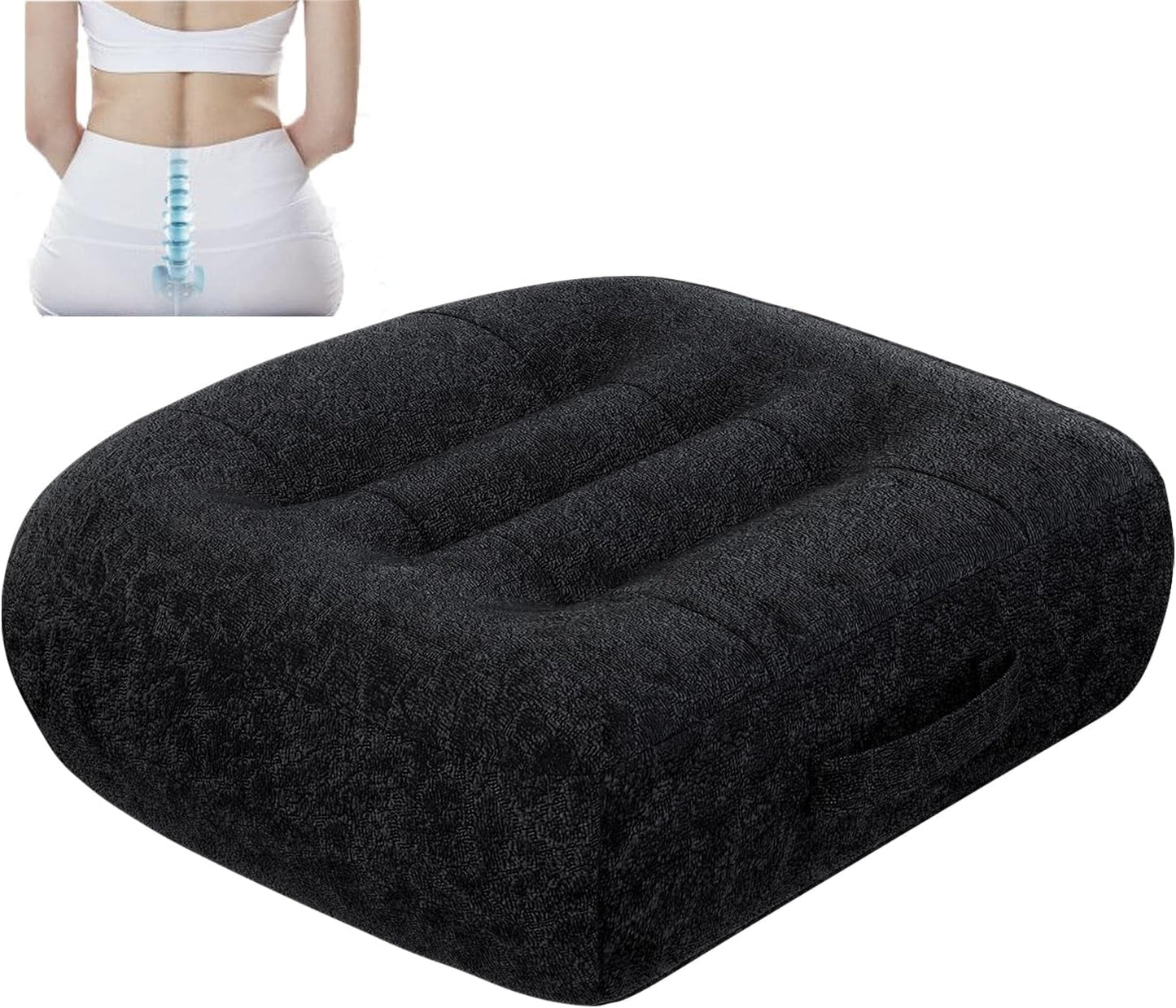 drivers seat booster cushion for adults/Car Booster Seat for Short Drivers/Increase The Field of View by 12cm/ 4.7in,Improve comfort，Ideal for suitable for car/office/home/wheelchair/Black