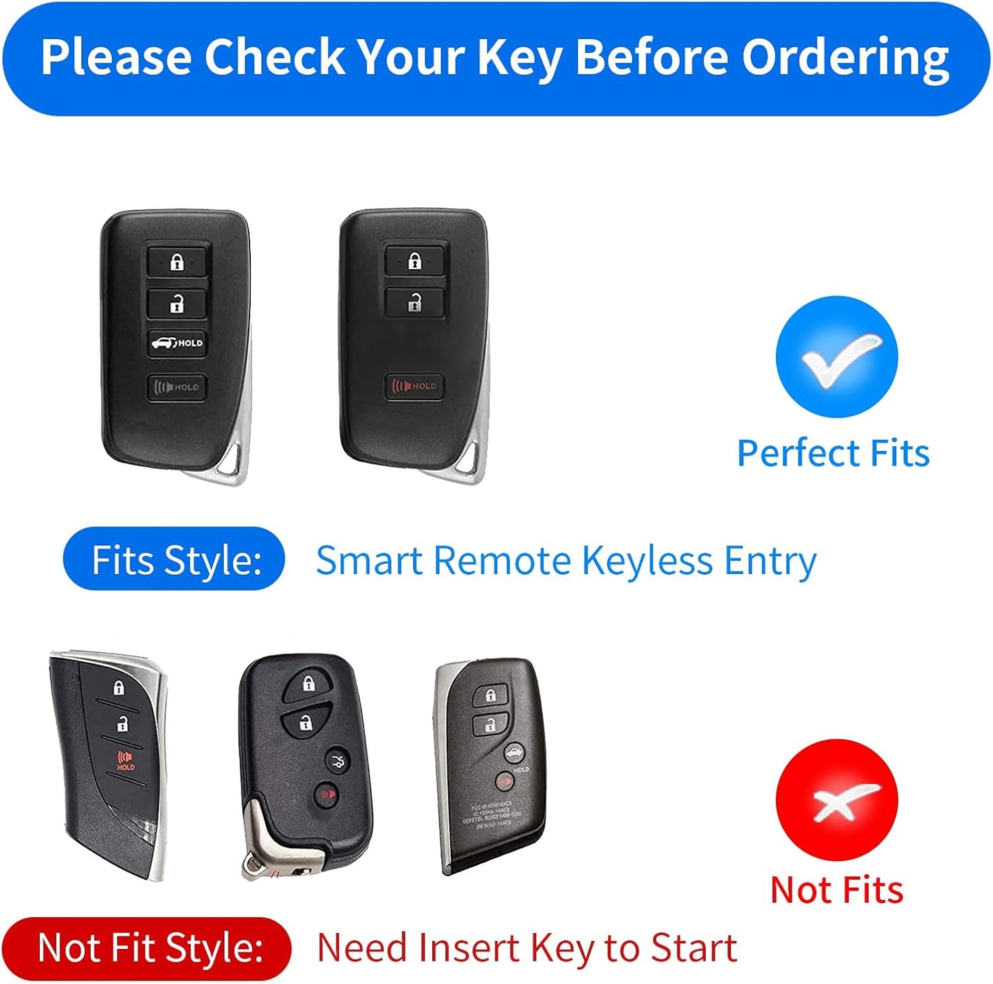 Real Carbon Fiber Key Fob Cover for Lexus, T-Carbon Key Fob Protector Fits for Lexus GS NX RX GX RC ES LS UX LC 2013-2017 Remote Key Case with Cut-line (Black)