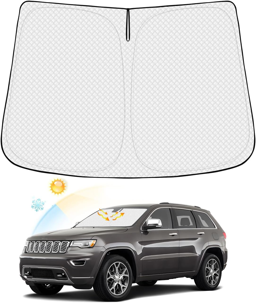 Canvcle Windshield Sun Shade for Toyota Prius 2023-2024 2025 Accessories Thicken 6-Layer Front Window Sunshade Cover Sun Visor Protector Foldable Block UV Rays Keep Vehicle Cool