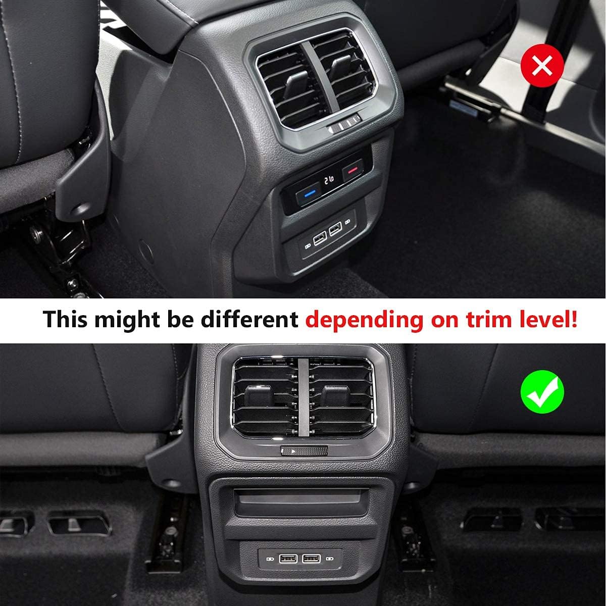 Auovo Anti Dust Mats for Volkswagen VW Tiguan Accessories 2024 2023 2022 2021 2020 2019 2018 Custom Cup Holder Door Center Console Liners Inserts for VW Tiguan (19pcs/Set) (White Trim)