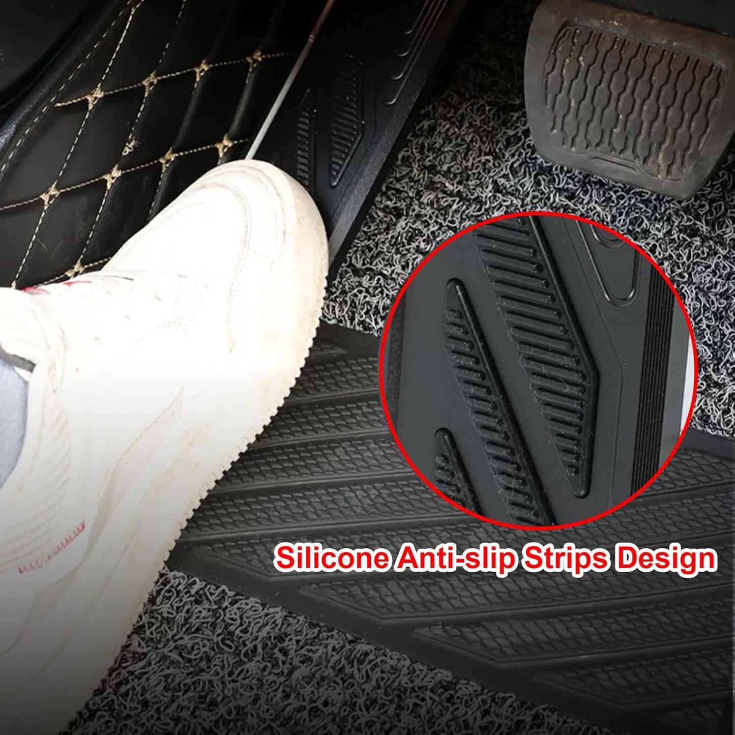 ETL INDUSTRIES Dead Pedal Left Foot Rest Pad for Jeep Wrangler JL JLU/Gladiator JT 2018 2019 2020 2021 2022 2023 2024 Driver Side Kick Panel Pads Cover Aluminum Anti-Slip Adjustable Pedals