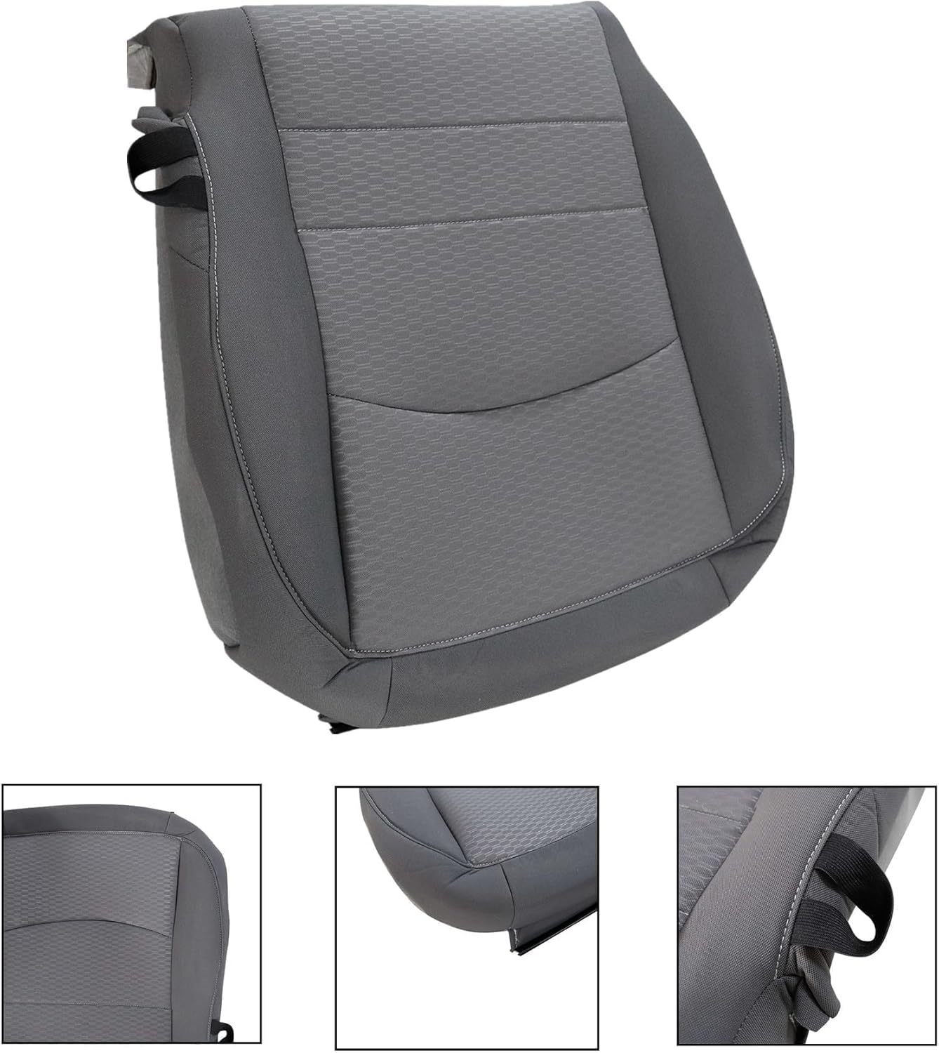 AOUTTUOA Driver Side Bottom and Foam Cushion Cloth Seat Cover Gray Compatible with Dodge Ram 1500 2500 3500 4500 5500 2013 2014 2015 2016 2017 2018