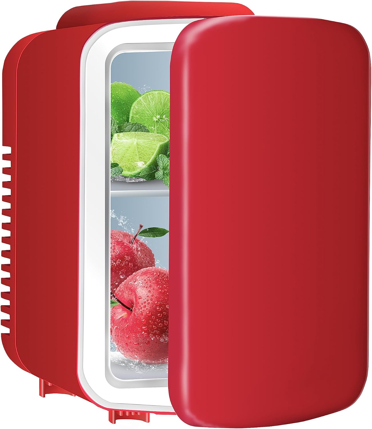 Simple Deluxe Mini Fridge, 4L/6 Can Portable Cooler & Warmer Freon-Free Small Refrigerator, Provide Compact Storage for Skincare, Beverage, Food, Cosmetics, for Bedroom, Office, Dorm, Black